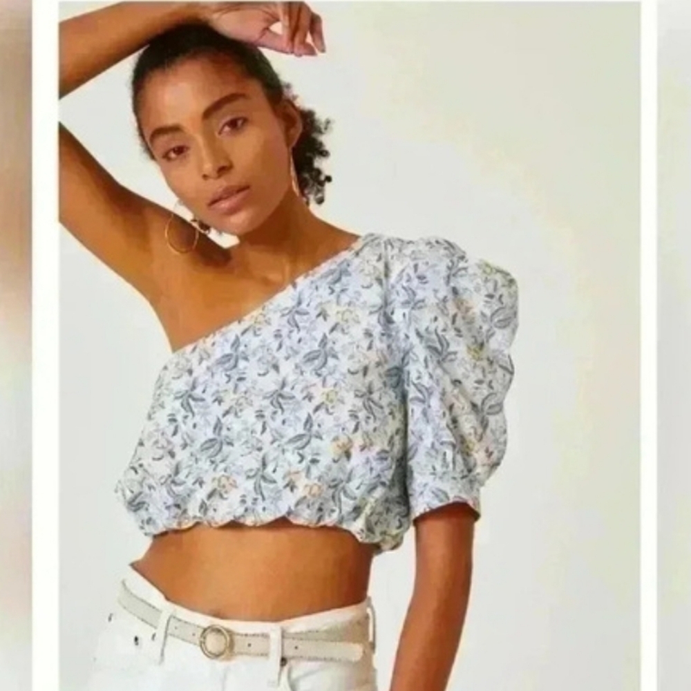 En Saison Floral One-Shoulder Top L